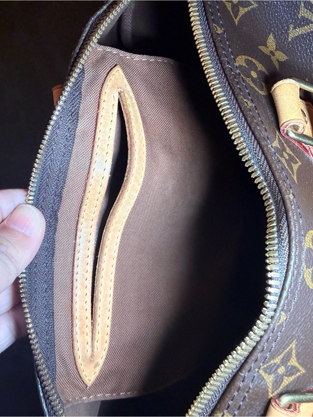 Louis Vuitton Brown Monogram Canvas Satchel with Tan Leather Trim - Picture 11 of 11